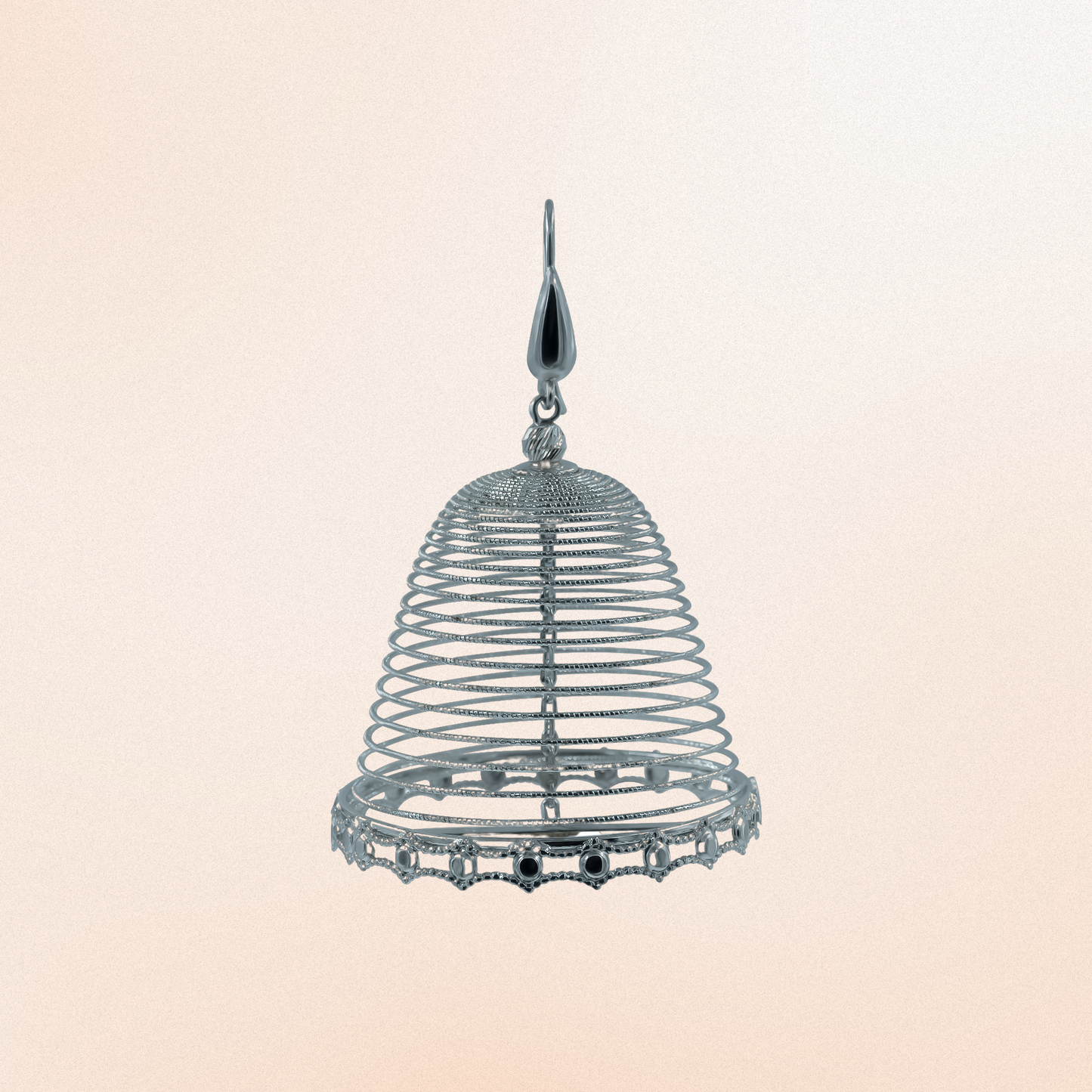 925 Silver Filigree Dome Jhumka