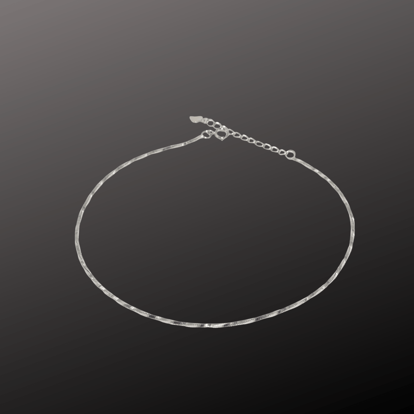 Twisted Chain 925 Silver Anklet