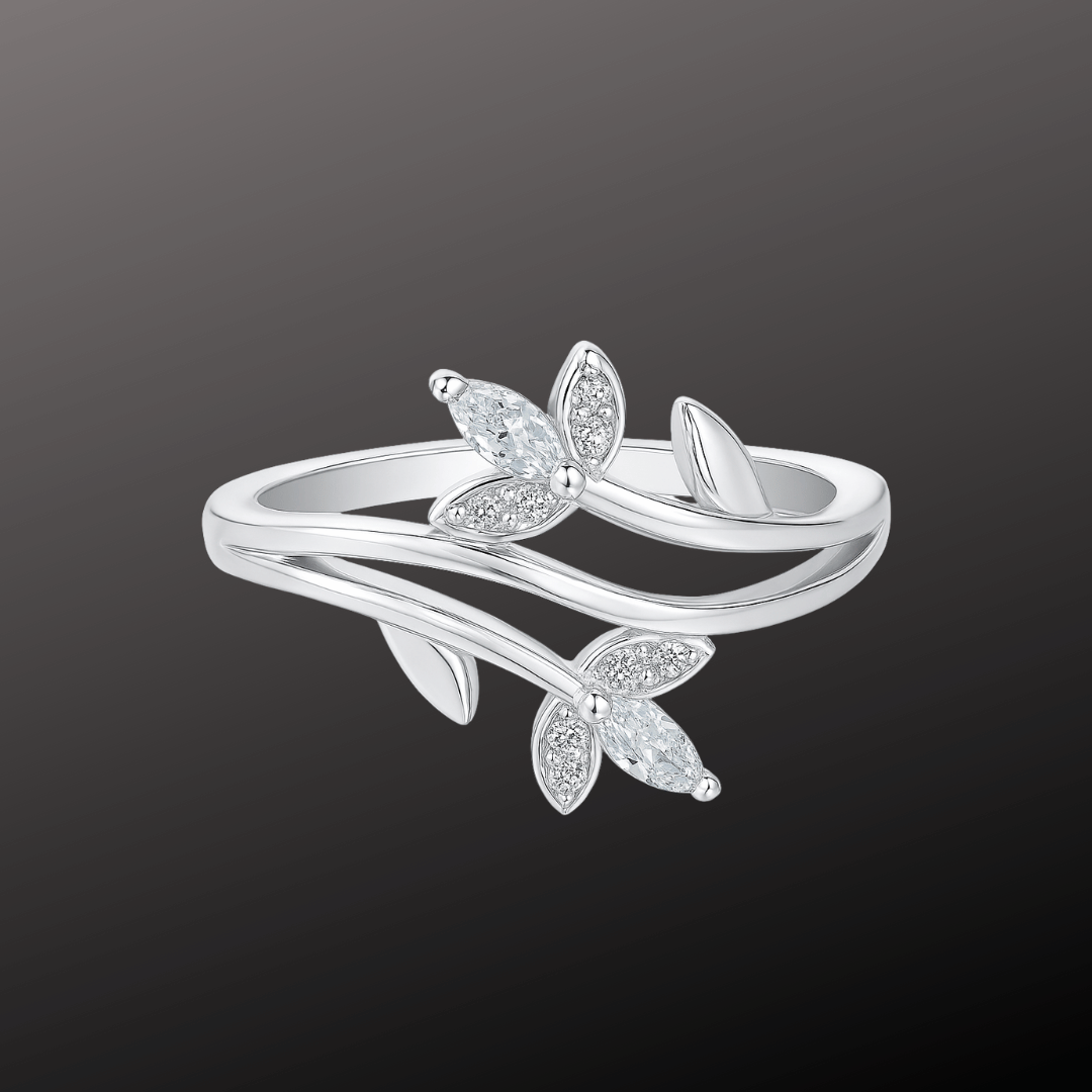 Silver CZ Vine Wrap Ring