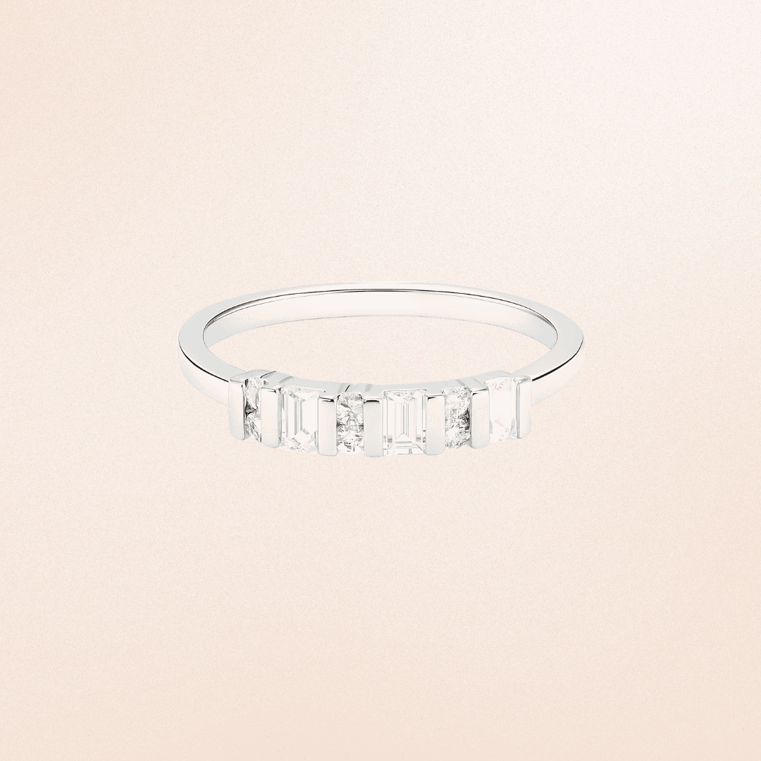 Radiant Baguette Diamond Band