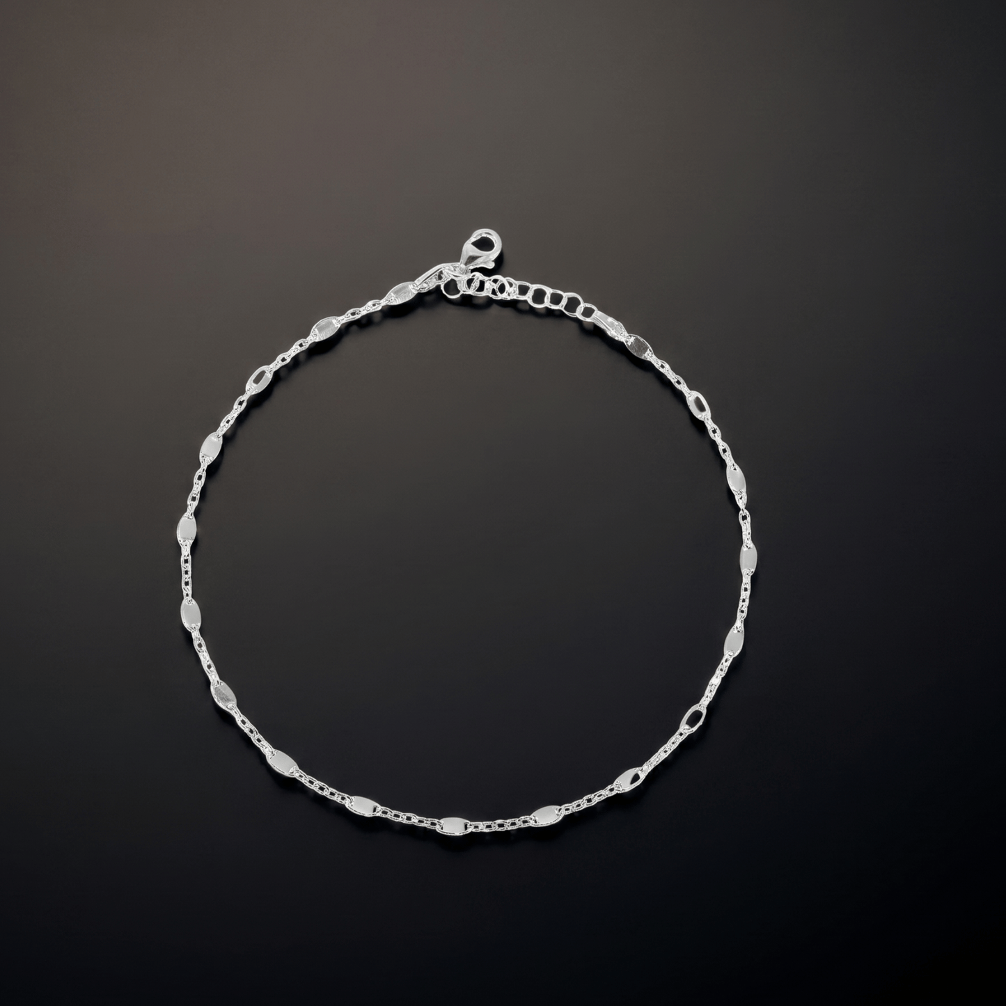Dainty 925 Silver Disc Bead Anklet Women