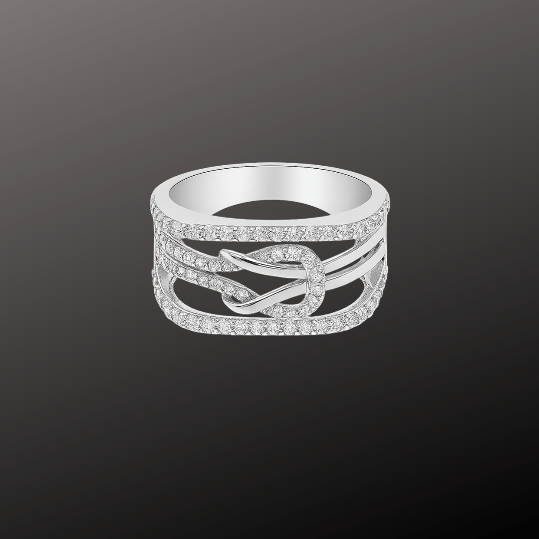 Pave Knot 925 Silver Ring