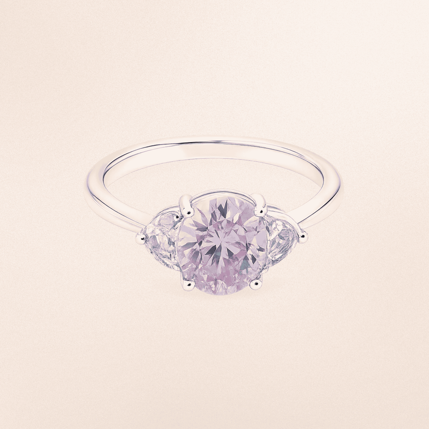 Light Pink Radiance 3-Stone Ring