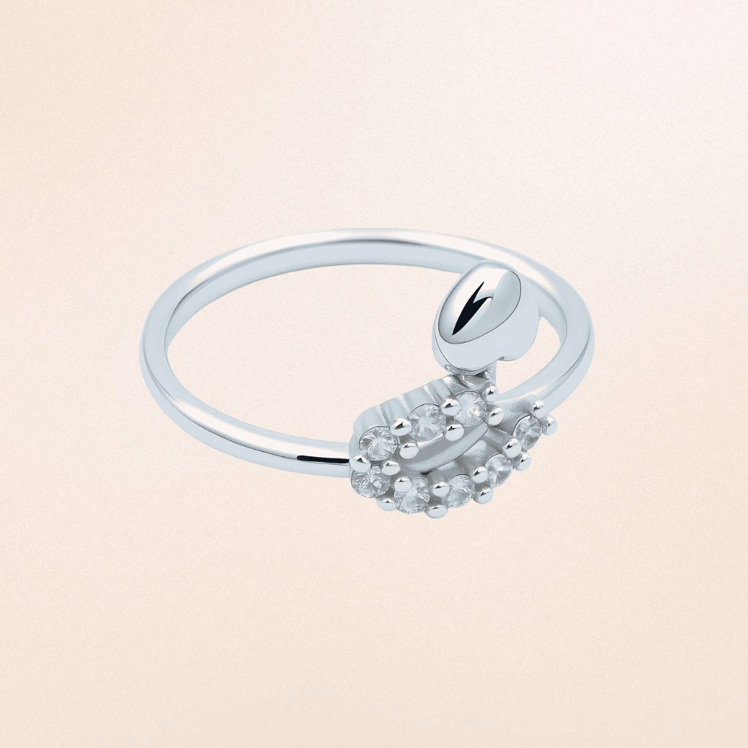 Radiant Halo Silver Ring