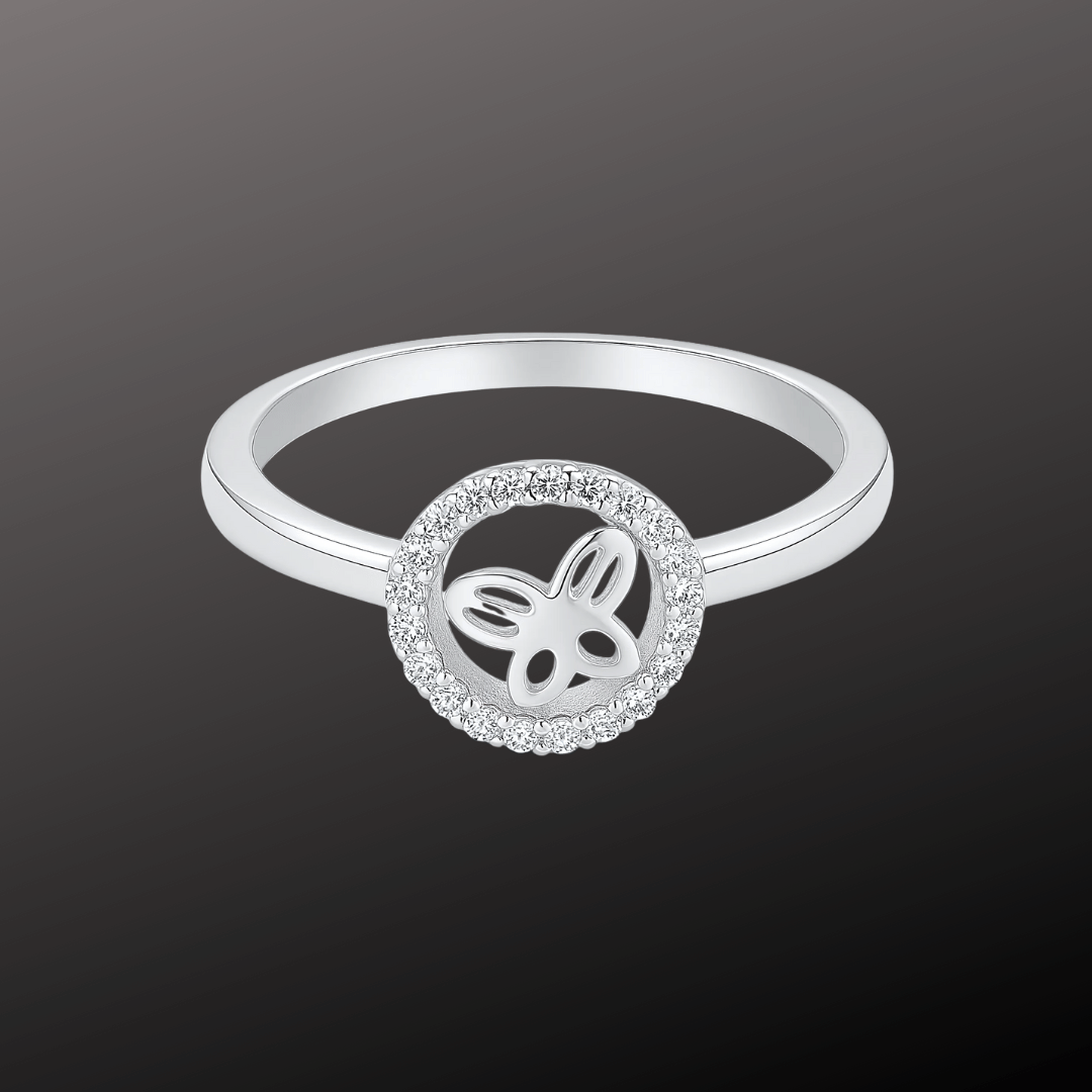 Butterfly Charm Silver Ring
