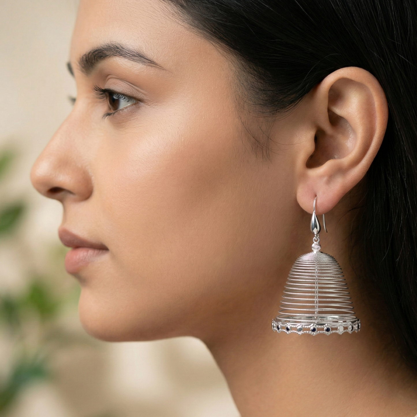 925 Silver Filigree Dome Jhumka Earrings