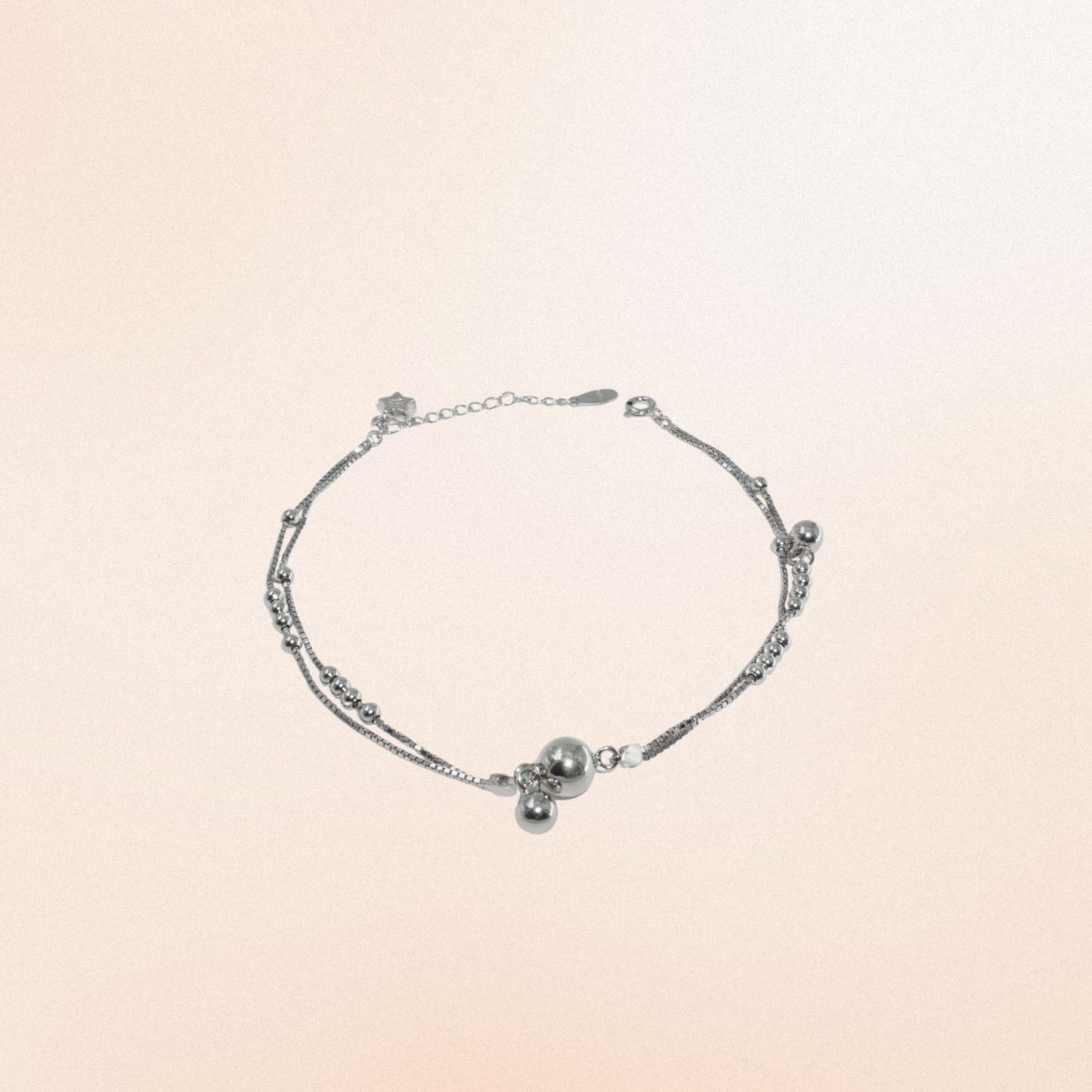 925 Silver Double Bead Anklet