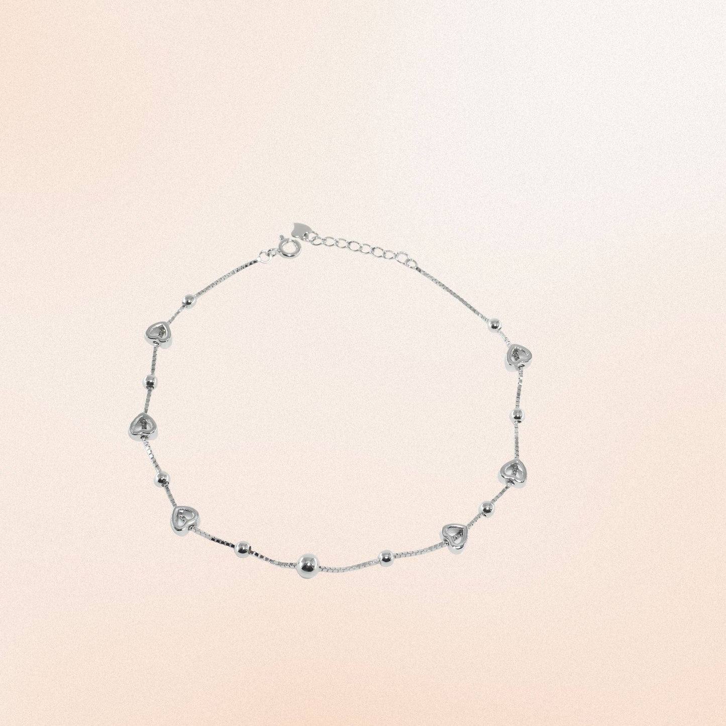 925 Silver Heart Anklet