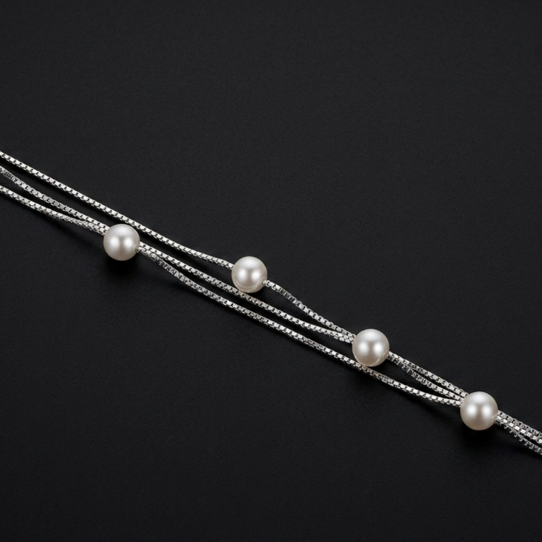 Pearl Station Silver Bracelet