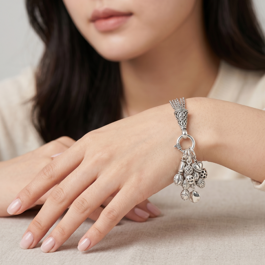 925 Silver Guchha Charm Bracelet