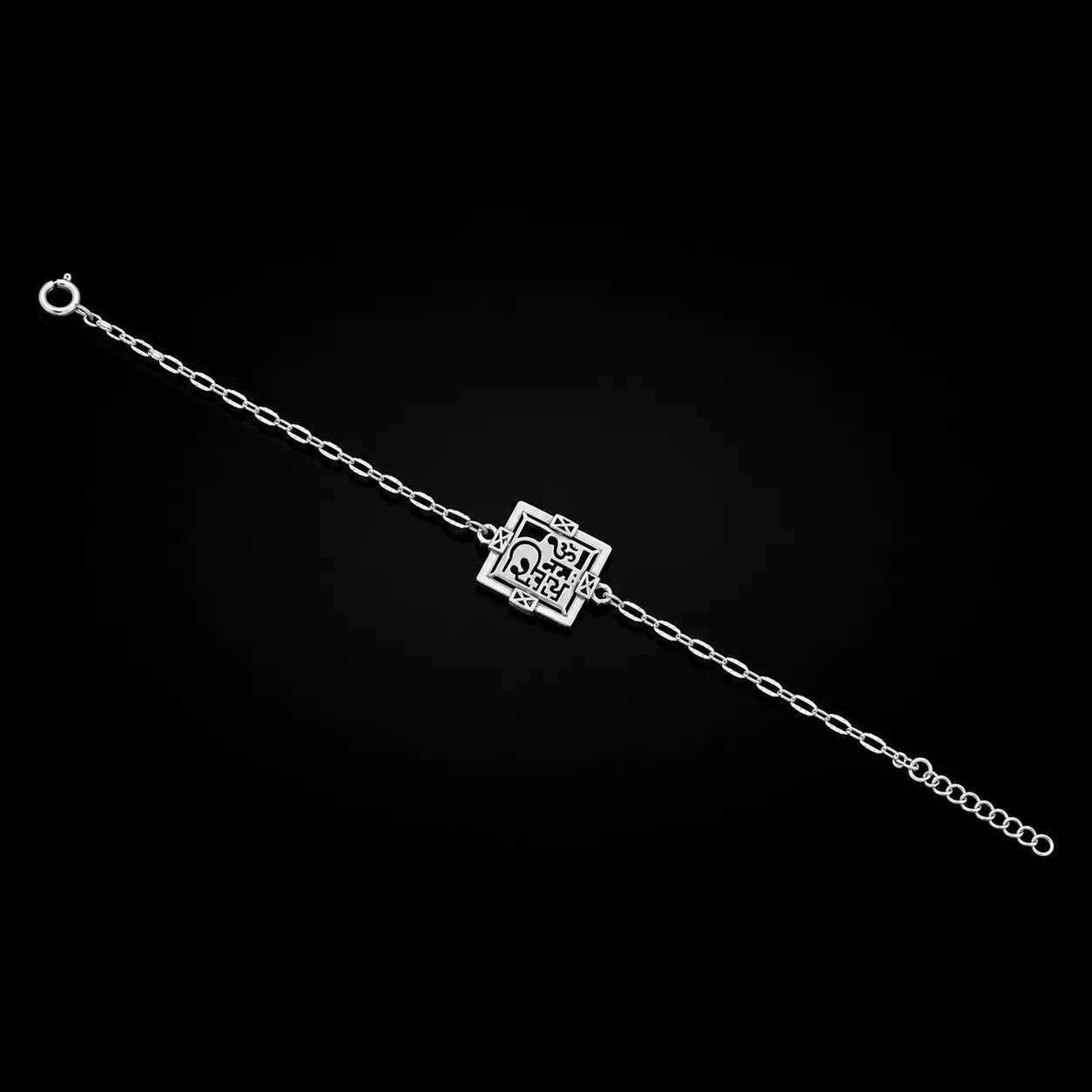 Om Namah Shivay Silver Bracelet