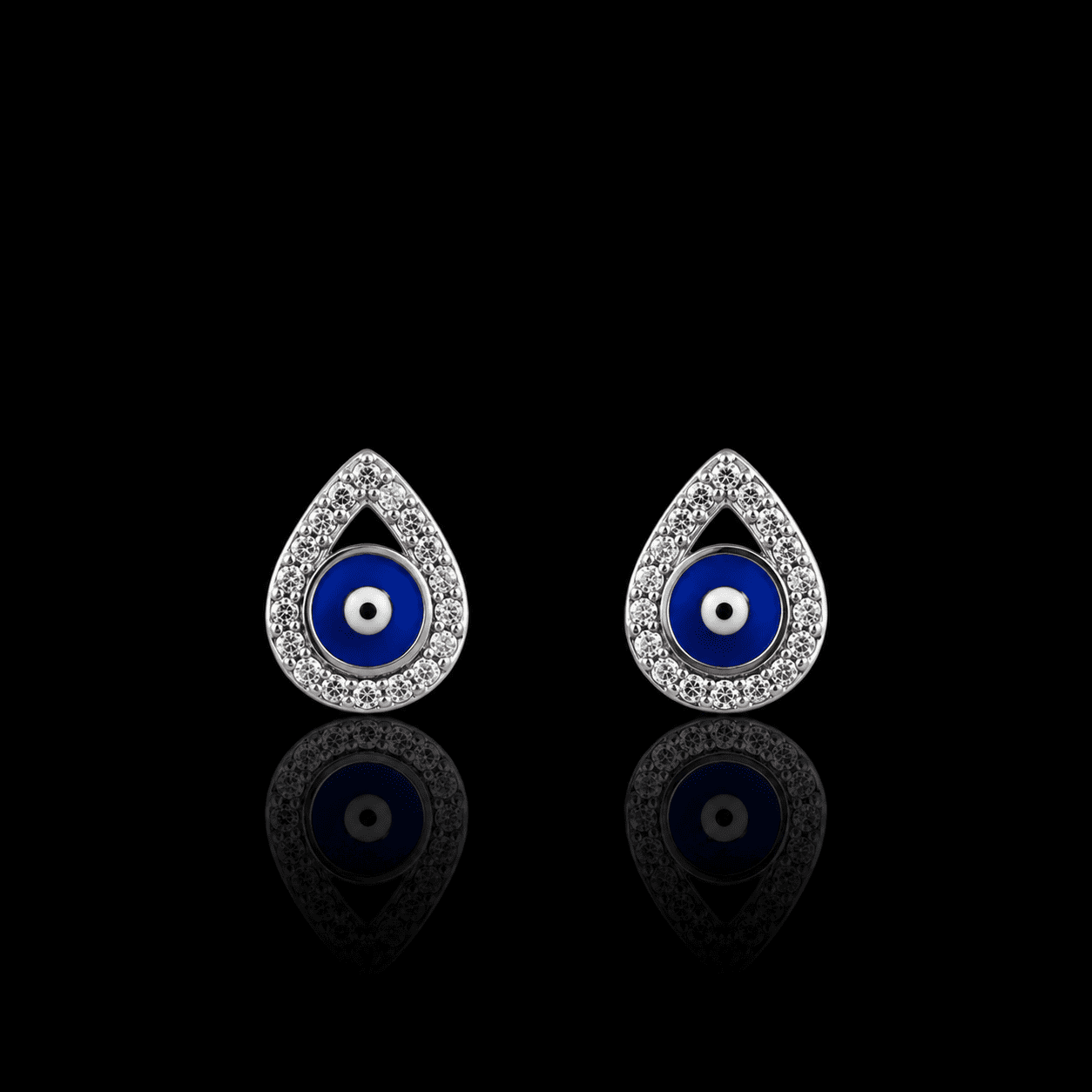 925 Silver Evil Eye Drop Earrings