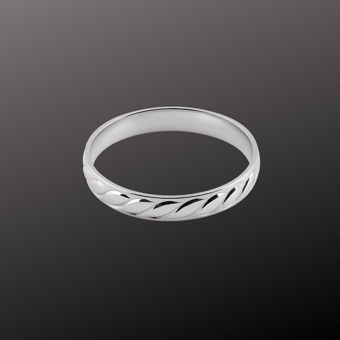 Twist Pattern Silver Band Ring