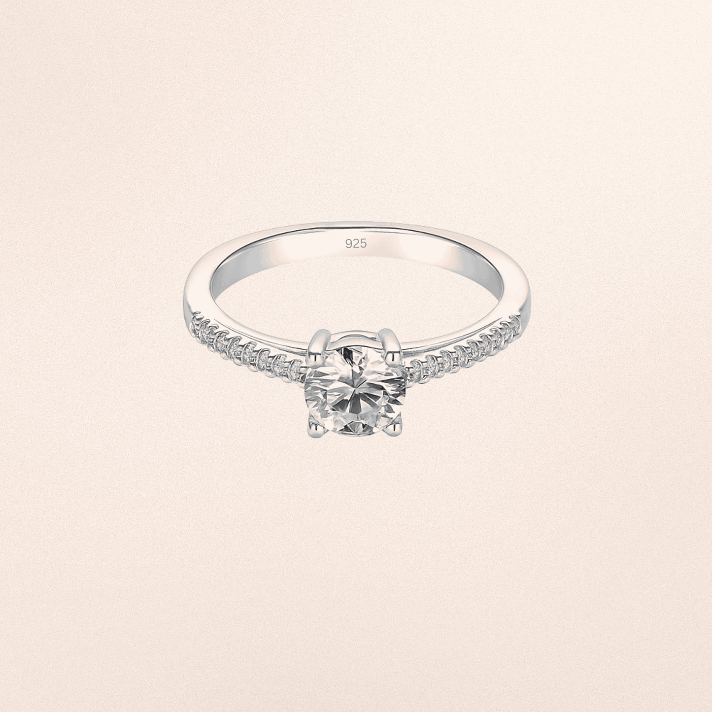 925 Silver CZ Engagement Ring