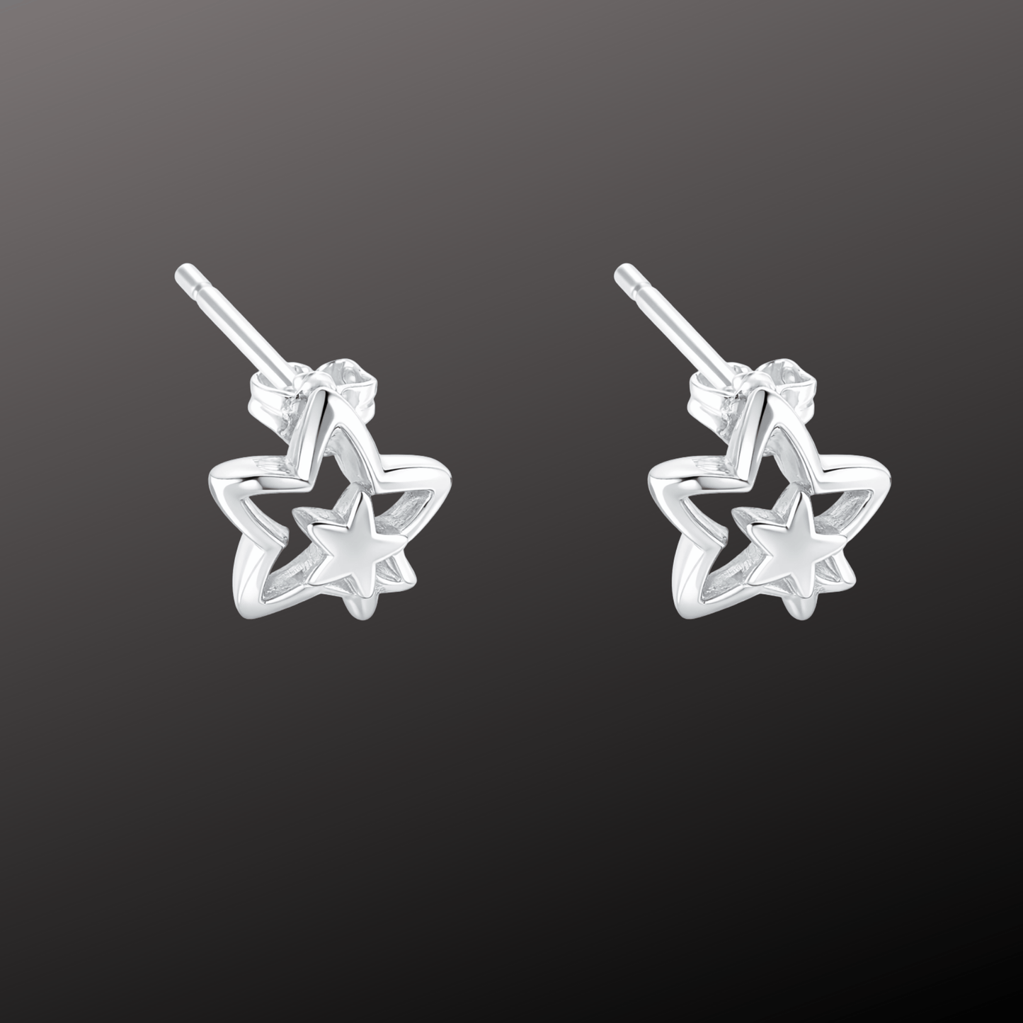 925 Sterling Silver Star Stud Earrings