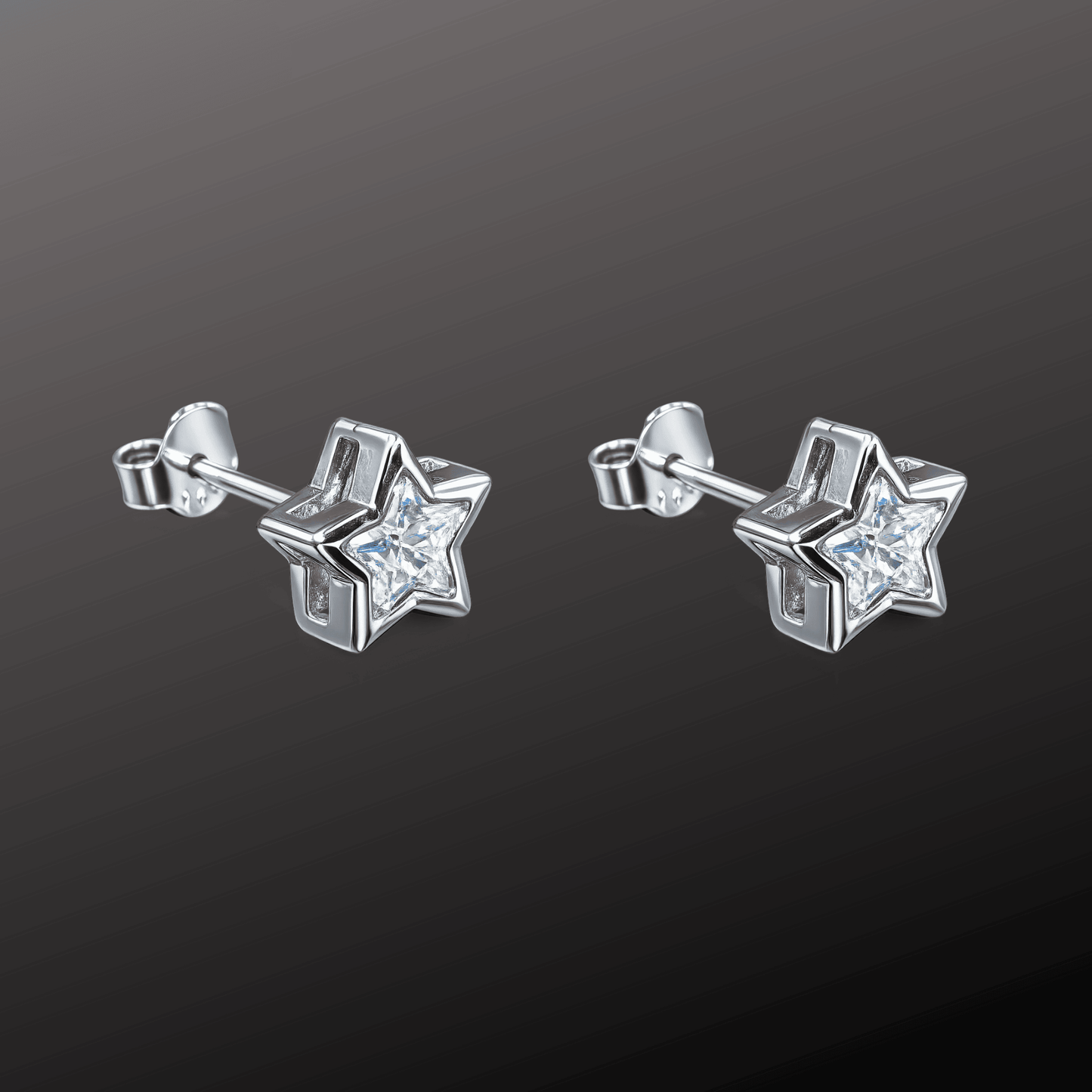 925 Sterling Silver Star Stud Earrings