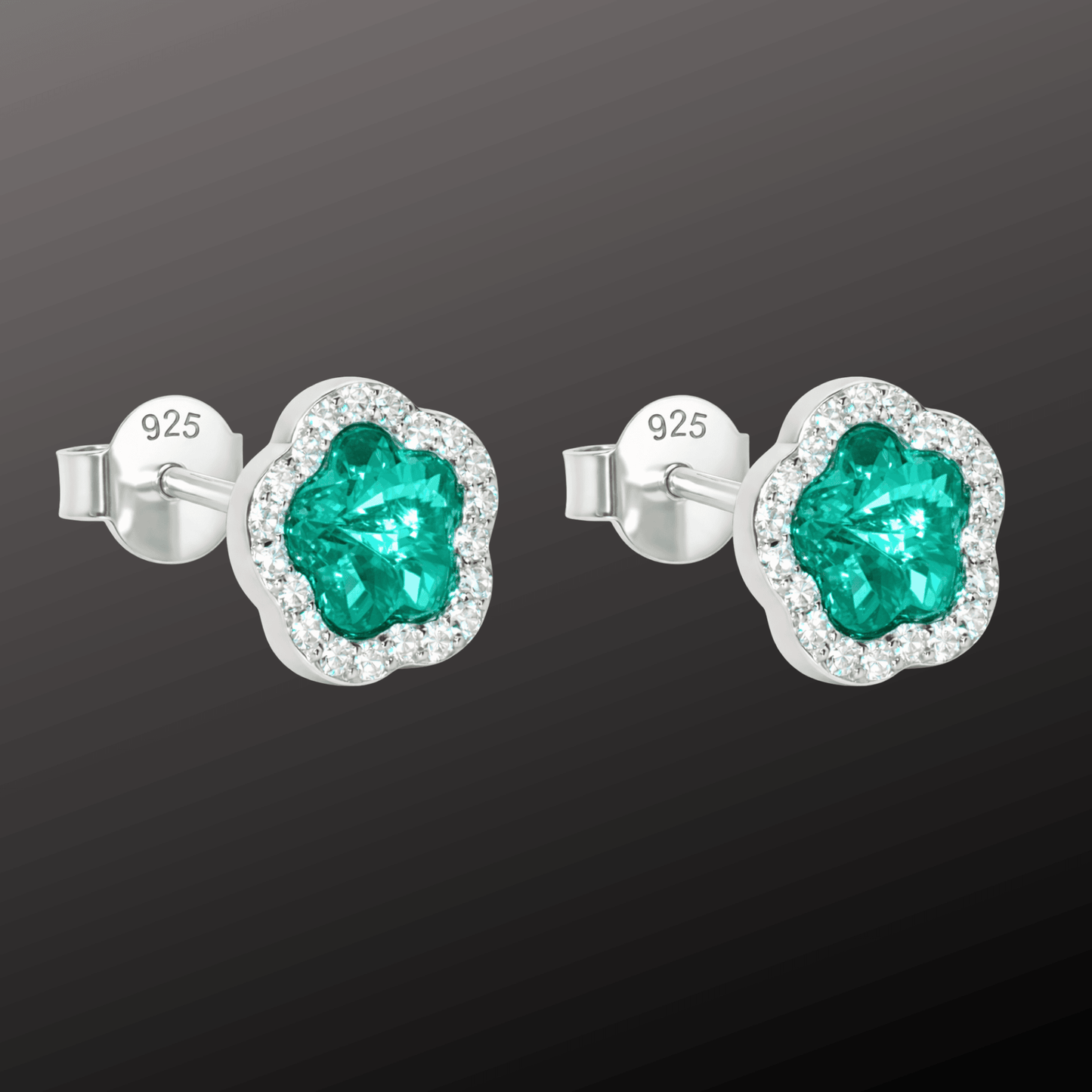 925 Silver Cute Floral Stud Earrings