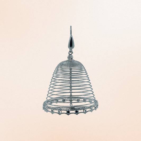 925 Silver Filigree Dome Jhumka