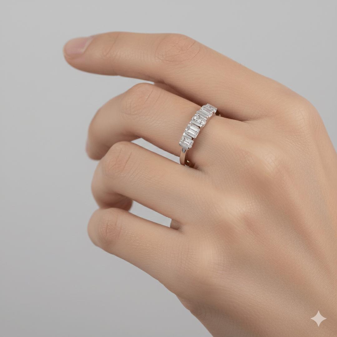 Radiant Baguette Diamond Band