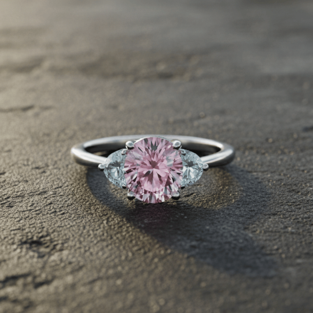 Light Pink Radiance 3-Stone Ring