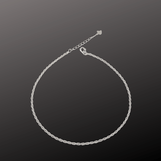 925 Silver Rope Chain Anklet