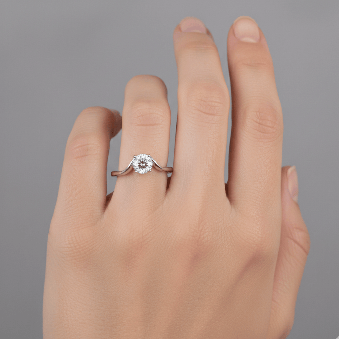 925 Sterling Silver Wave CZ Diamond Ring