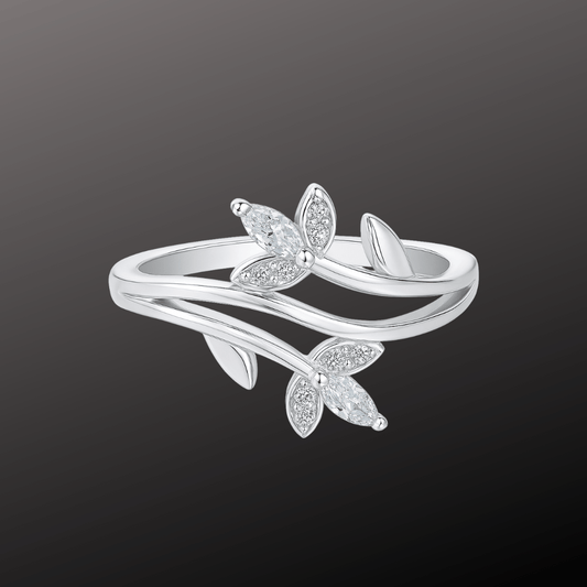 Silver CZ Vine Wrap Ring