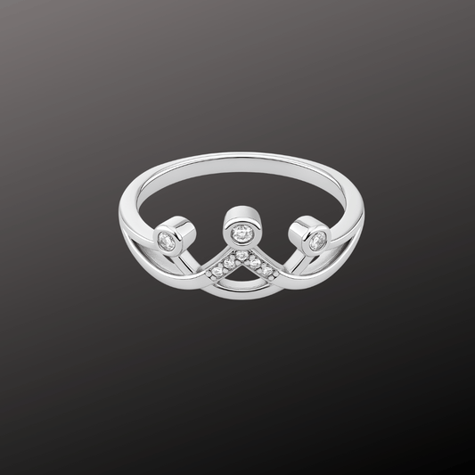 Silver CZ Princess Tiara Ring