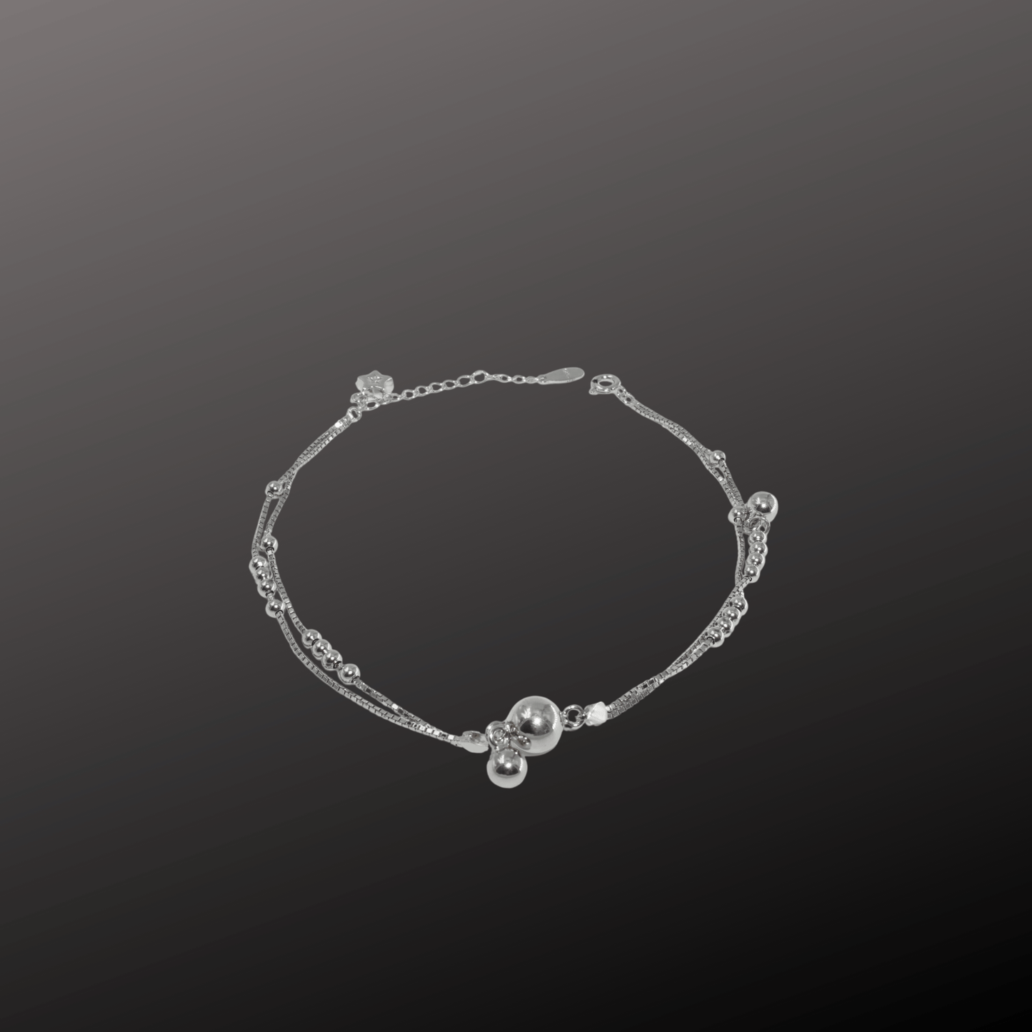 925 Silver Double Bead Anklet
