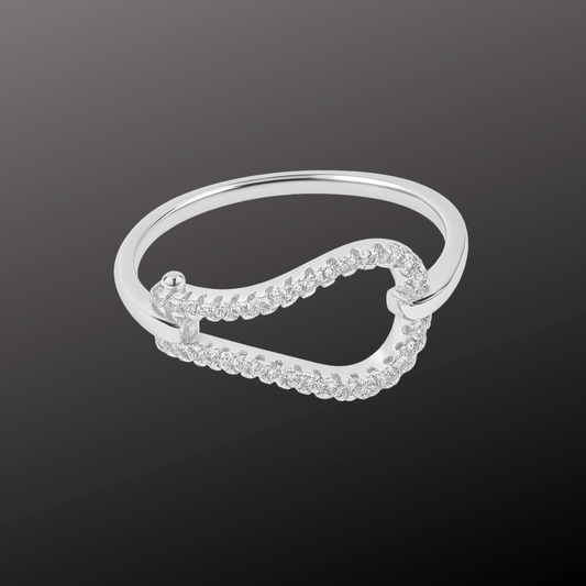 Modern 925 Silver Buckle Ring
