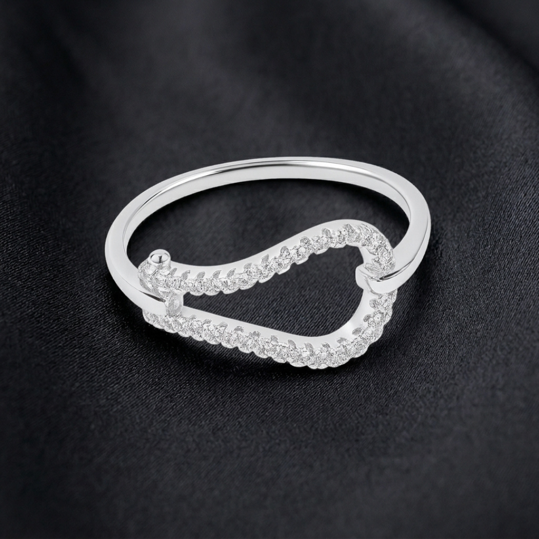 Modern 925 Silver Buckle Ring