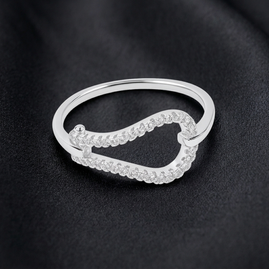Modern 925 Silver Buckle Ring