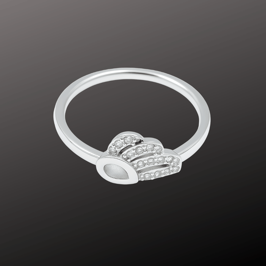 Silver CZ Angel Wing Ring