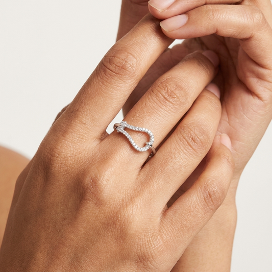 Modern 925 Silver Buckle Ring