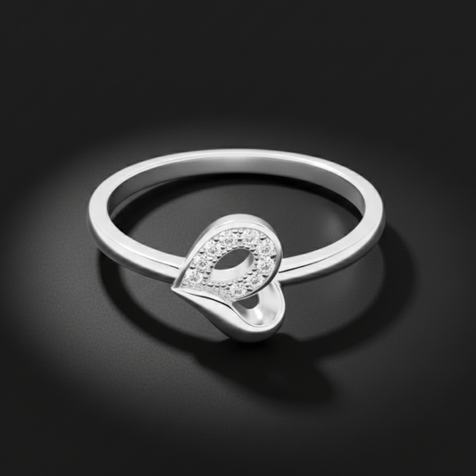 Elegant Leaf Silver Ring