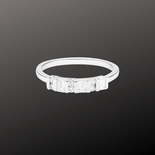 Radiant Baguette Diamond Band