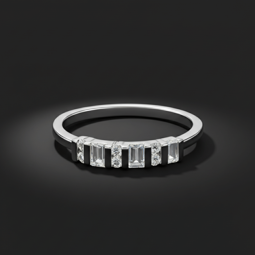 Radiant Baguette Diamond Band