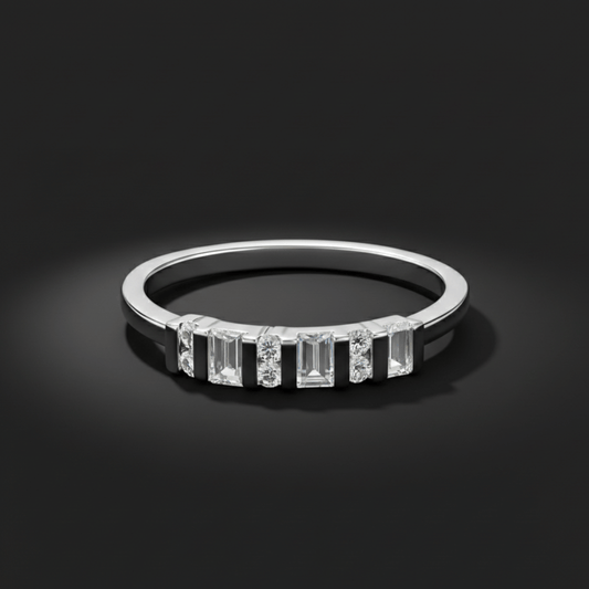 Radiant Baguette Diamond Band