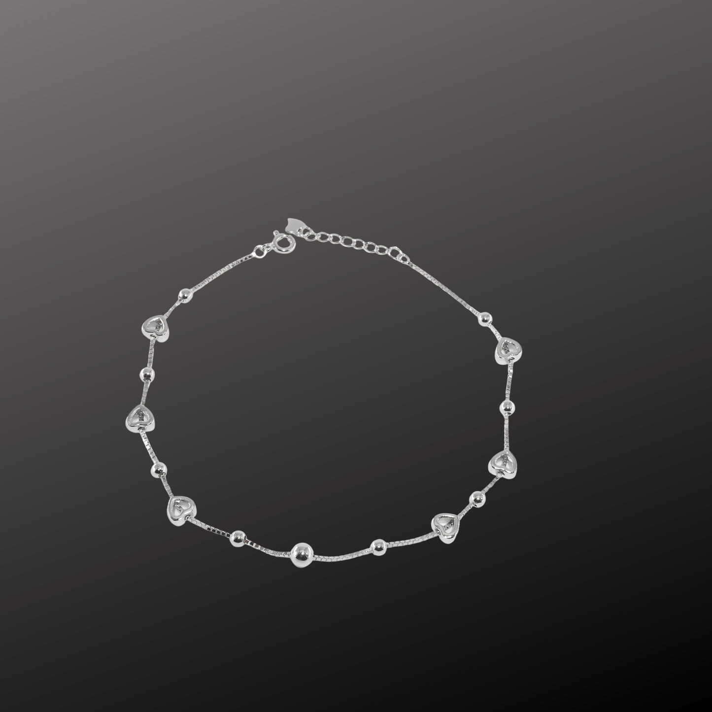 925 Silver Heart Anklet