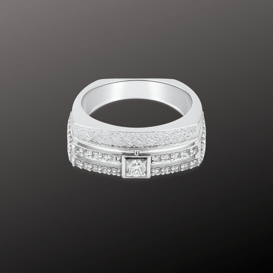 Wide Band CZ 925 Silver Ring