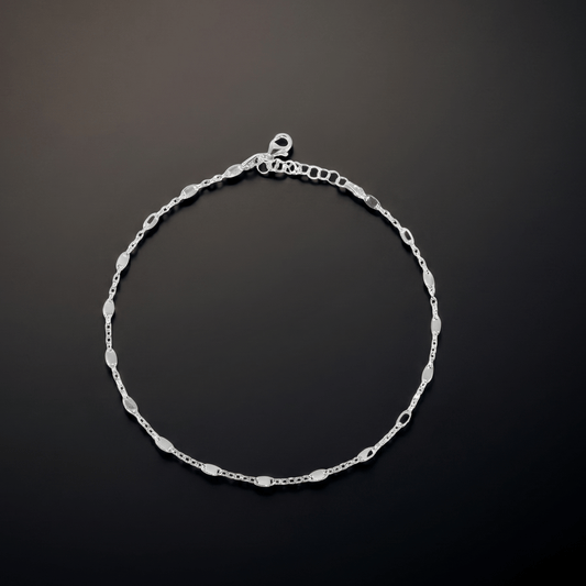 Dainty 925 Silver Disc Bead Anklet Women