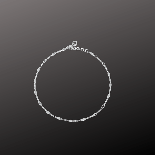 Dainty 925 Silver Disc Bead Anklet for Women
