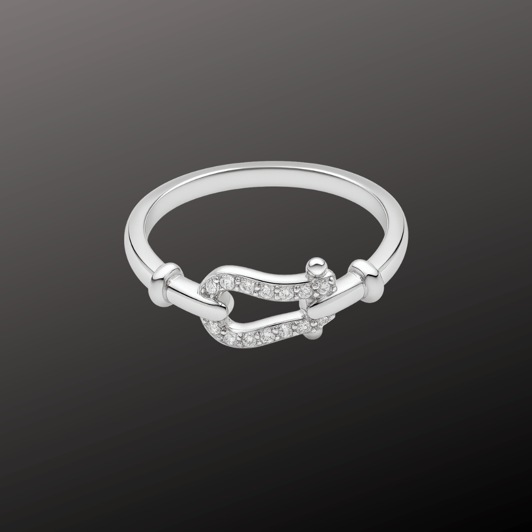 925 Silver Buckle Link Ring