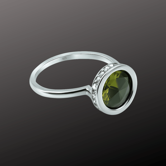 Midnight Glow Silver Ring