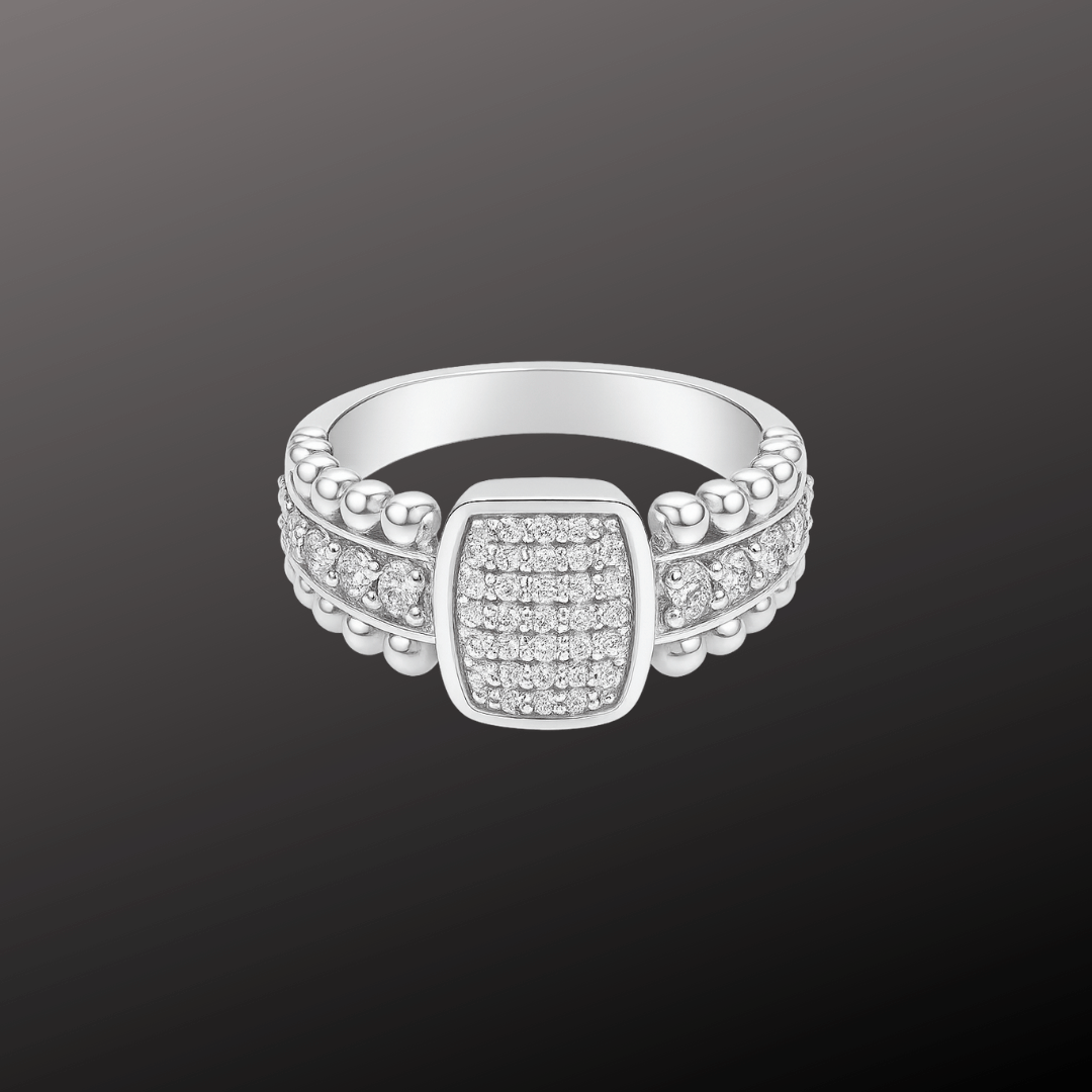 Beaded Edge 925 Silver Ring
