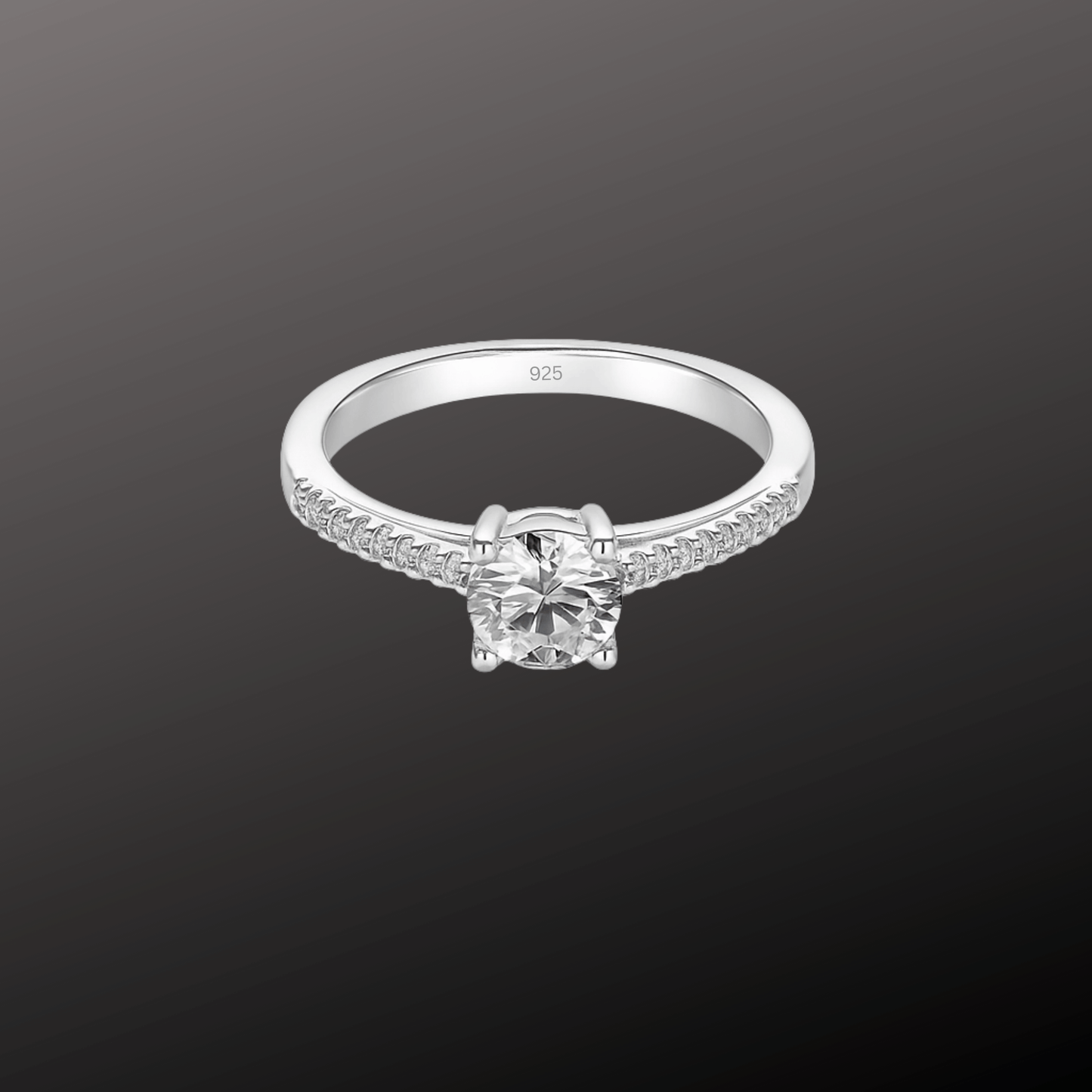 925 Silver CZ Engagement Ring