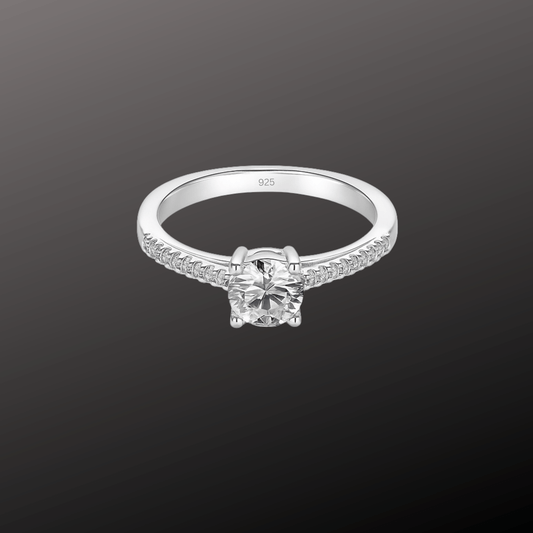 925 Silver CZ Engagement Ring
