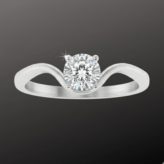 925 Silver Wave Diamond Ring