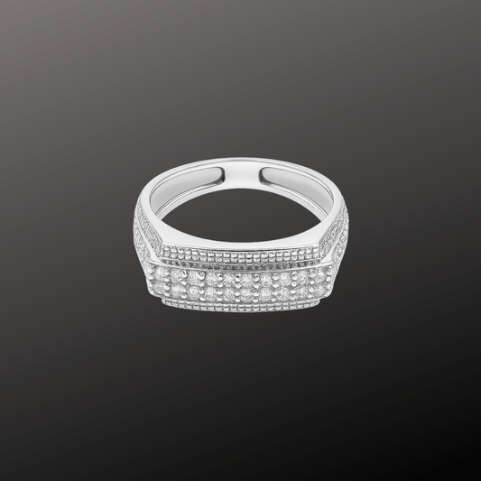 Wide Pave 925 Band Ring