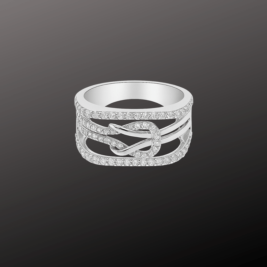 Pave Knot 925 Silver Ring